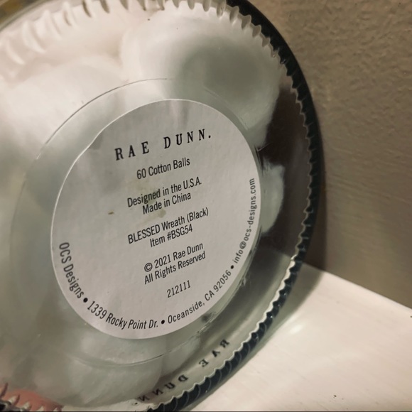 NWT Rae Dunn “BLESSED” 5.5in Glass Jar/Storage Canister Filled w/ Cotton Balls. - Picture 6 of 7